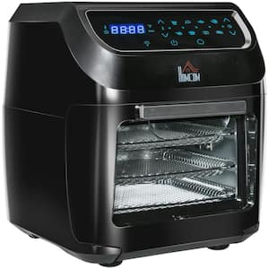 12 qt. Oven Black 8 in. 1-Countertop Air Fryers Oven Combo with Air Fry, Roast, Broil, Bake and Dehydrate