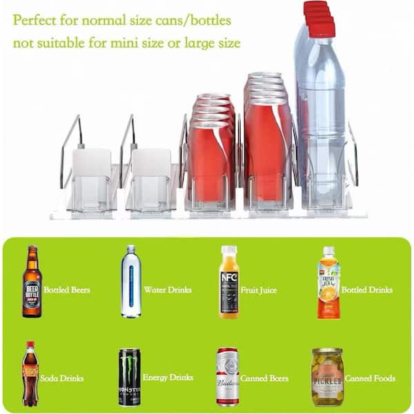 Numhew 6-Tier White Expandable Fridge Drink Organizer with