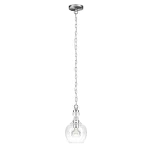 Verona 1-Light Brushed Nickel Pendant with Clear Glass Shade