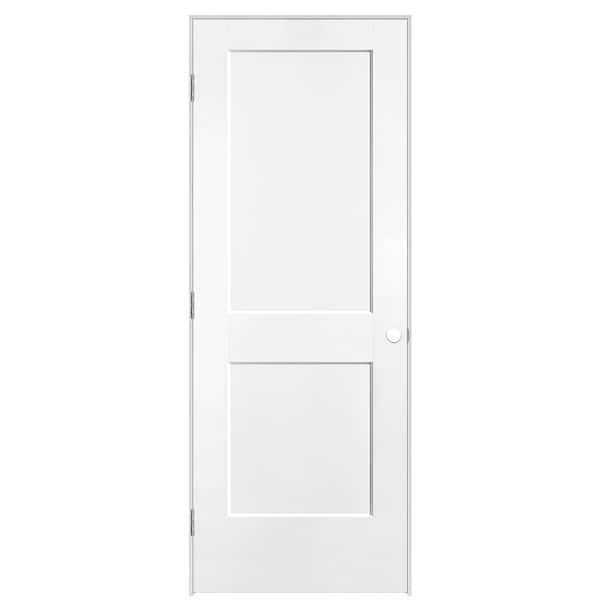 Masonite 30 in. x 80 in. 2-Panel Logan Right-Hand Solid Core Ultra-Pure White Molded Composite Single Prehung Interior Door