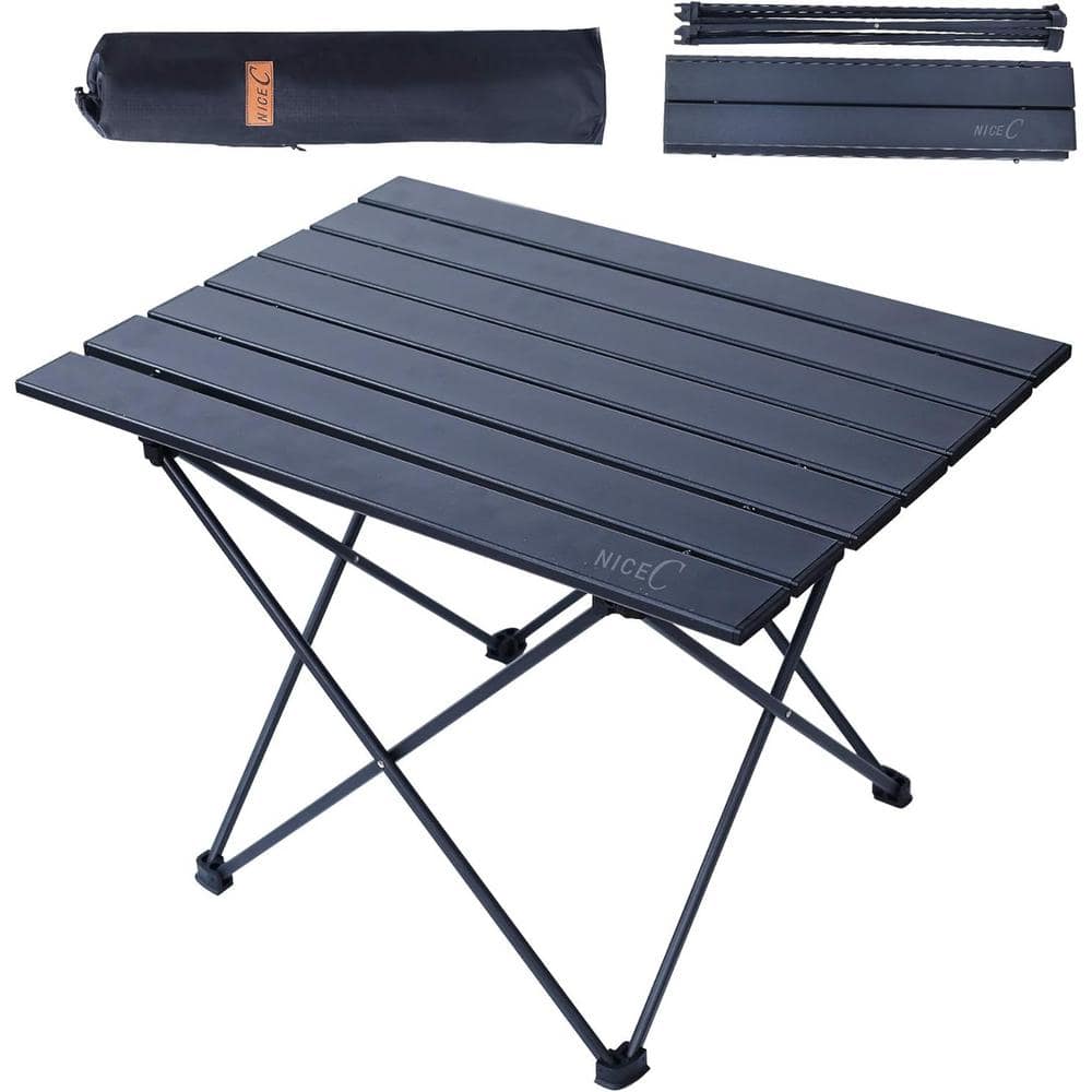 Camping Table, 27x18. in Folding Table, Roll up Foldable Collapsible Table,