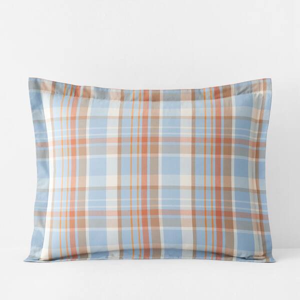The Company Store Company Organic Cotton Lizzie Plaid Multi Cotton Percale Standard Sham