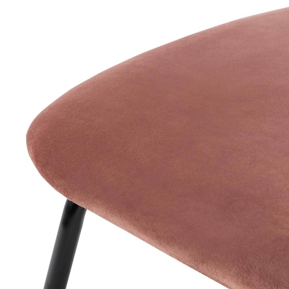 Chavelle Dusty Rose Velvet Upholstered Side Chair with Matte Black Frame