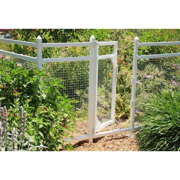 Snapfence 4 Ft X 3 White Modular Vinyl Fence Gate Kit Vfg 1 The Home Depot Snapfence 4 Ft X 3 White Modular, Garden Fence Kits With Gate