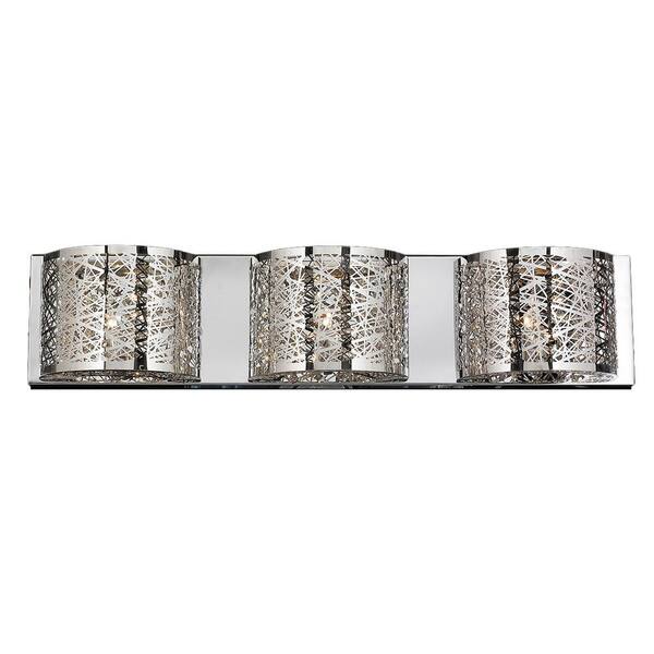 Worldwide Lighting Aramis Collection 3-Light Chrome Crystal Sconce