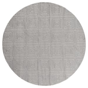 Cascades Tehama Silver 7 ft. 10 in. x 7 ft. 10 in. Round Rug
