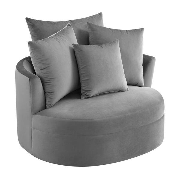 luca velvet swivel accent cuddle chair