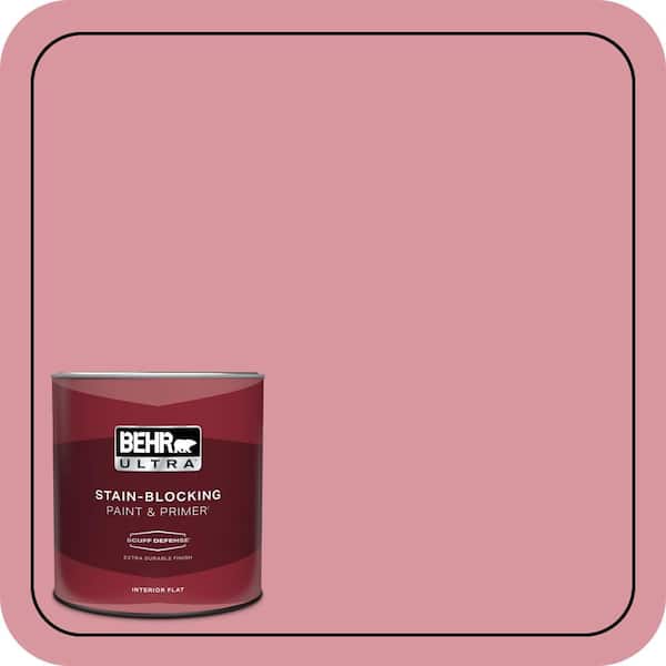 BEHR ULTRA 1 qt. #M150-4 Glow Pink Extra Durable Flat Interior Paint & Primer