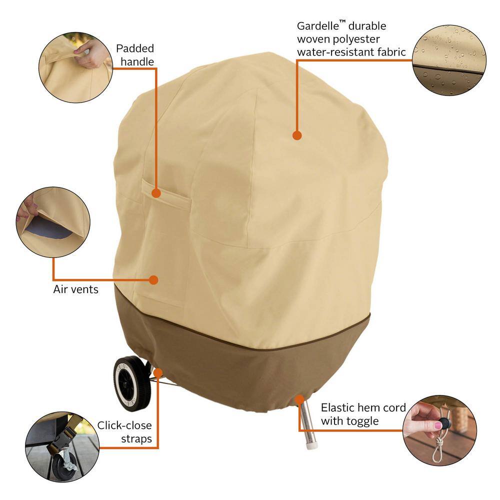 Tan and Brown Heavy-Duty Polyester BBQ Grill Cover