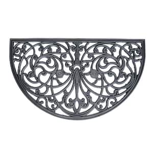 Decorative Scrollwork Rubber Entry Mat 18 x 30 in. - Arc Shape
