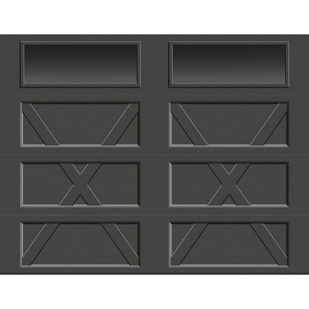 Bridgeport Steel Design X 9 ft. X 7 ft. Insulated 12.9 R-Value Iron Ore Garage Door with long plain windows price history on PriceWatchPro