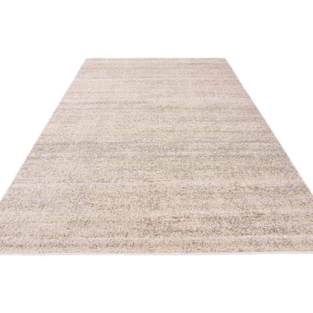 Modern Reversible Tufted Rug in Bone Beige, 6' x 9', Easy Care