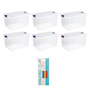 66-Qt. Storage (6 Pack) Bundled with Velcro Brand Wire and Cable Ties