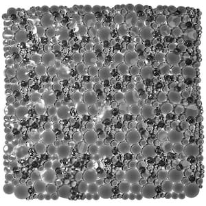 Bubbles Non-Slip Square Shower Mat Clear Gray 20″L X 20″W
