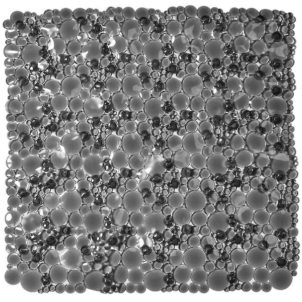 Bubbles Non-Slip Square Shower Mat Clear Gray 20″L X 20″W