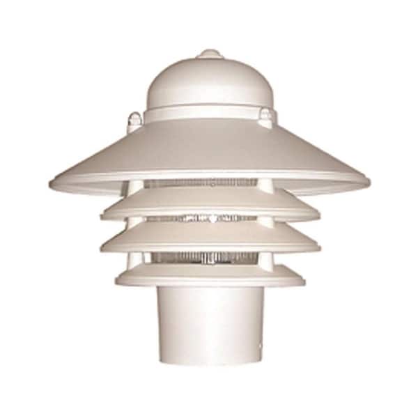 SOLUS Nautical 1-Light White Post Mount Walkway Light with 4000K ENERGY STAR LED Lamp Fits 3 in. Dia Posts