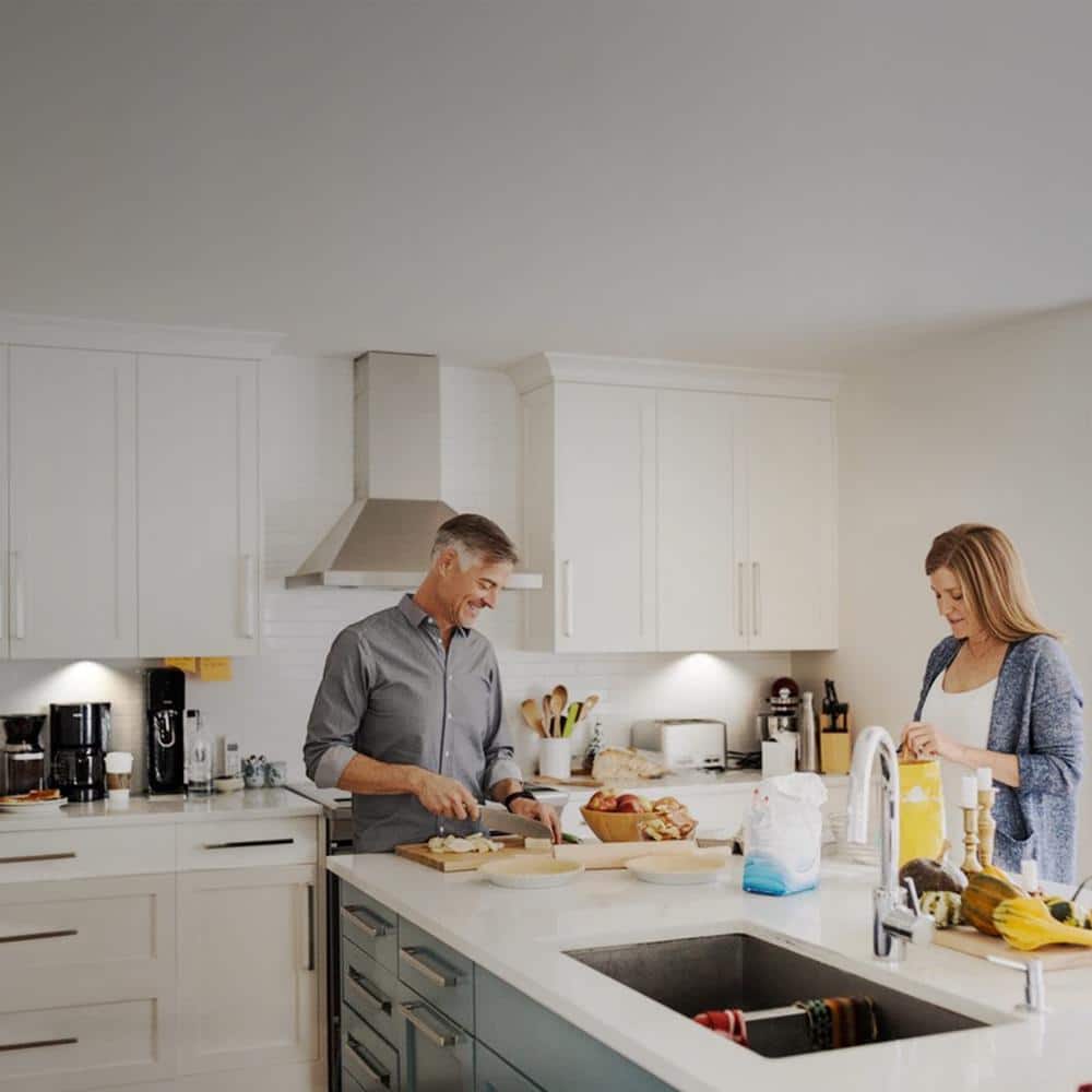 Slim Aluminum Cool White LED Under Cabinet Puck Light 2-Pack