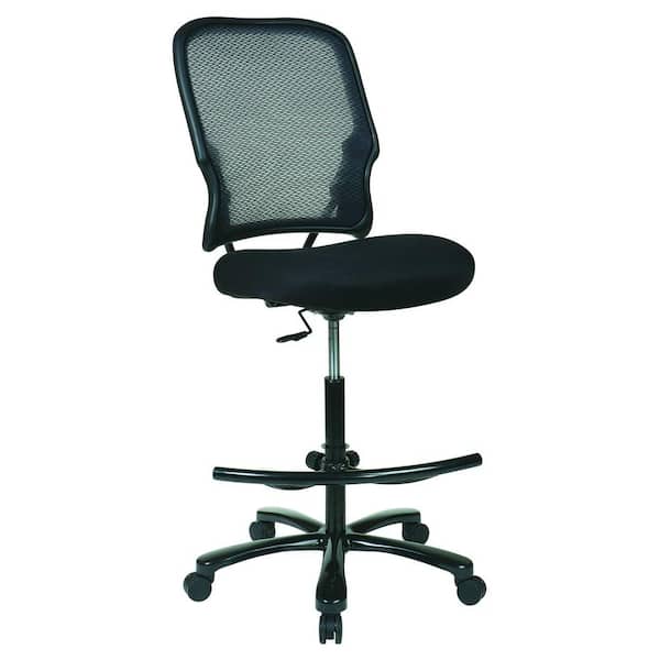 Office Star Products 15 Series 21.5 in. Width Standard Black Fabric Drafting Chair with Lumbar Support