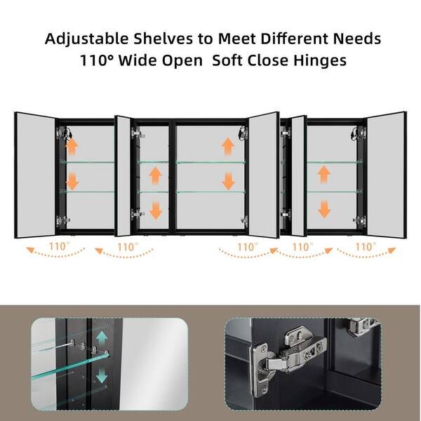 Zeafive 80 in. W x 30 in. H Large Rectangular Black Aluminum Wall 