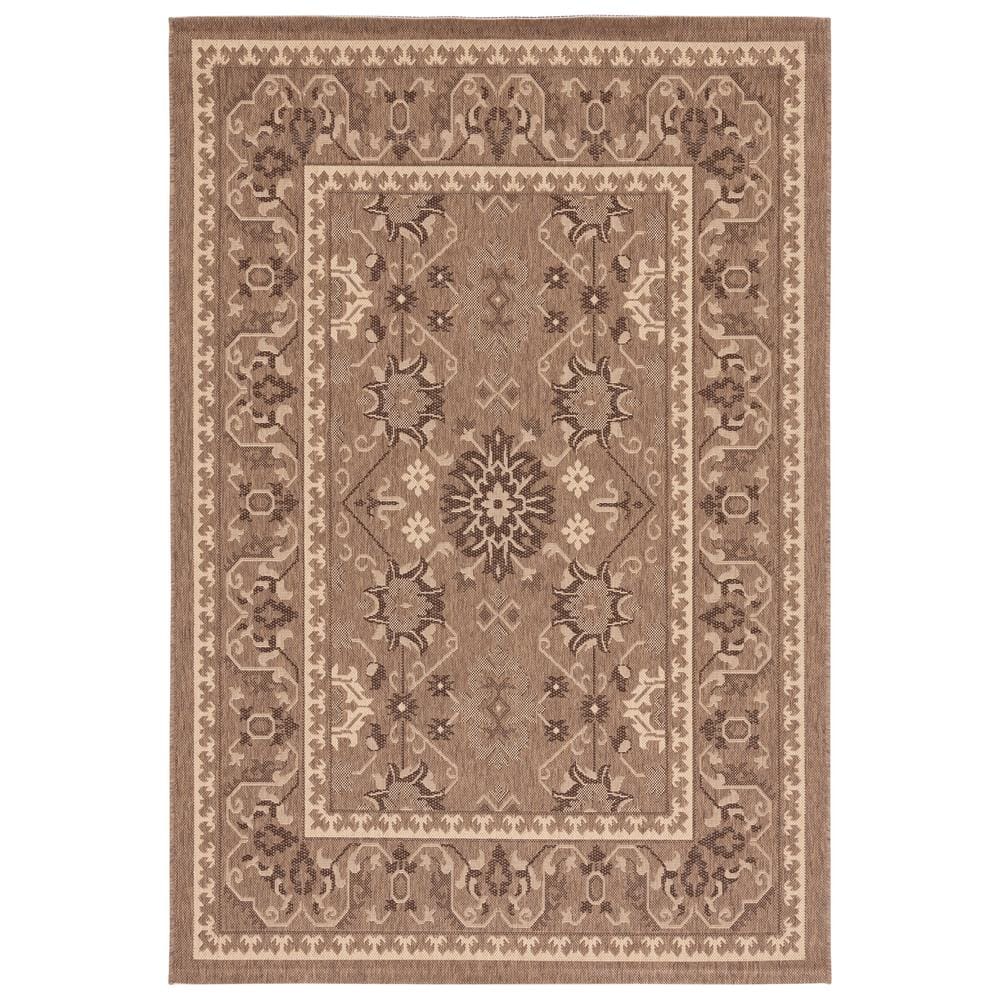 Courtyard Brown/Cream Doormat 2 ft. x 4 ft. Border Floral Indoor/Outdoor Area Rug price history on PriceWatchPro