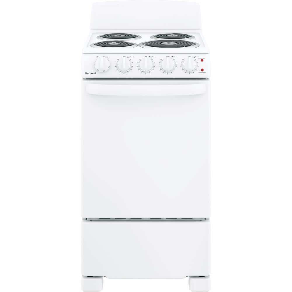 Hotpoint 20 in. 4 Element Freestanding Electric Range in White with Standard Cooking