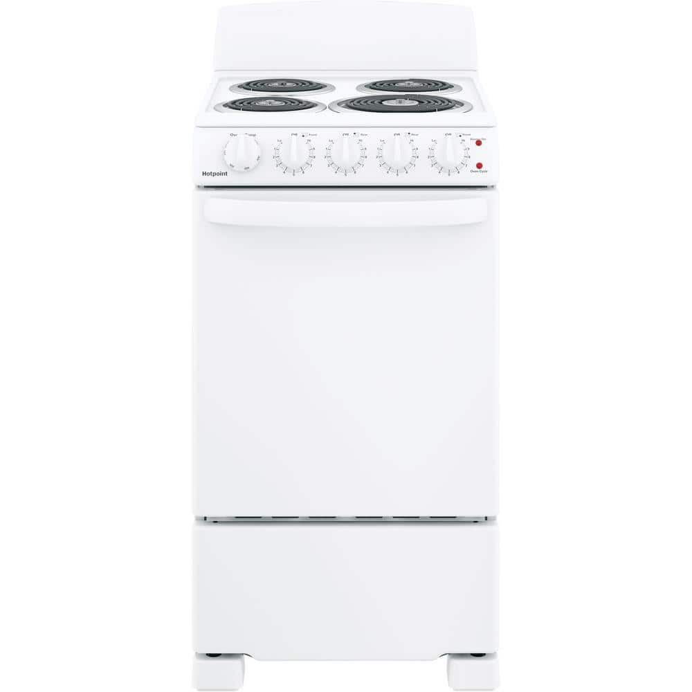 Hotpoint 24 Freestanding Electric Range with 4 Coil Burners, 2.9 Cu. Ft.  Single Oven - White