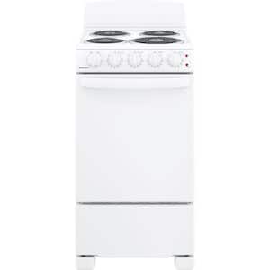 20 in. 4 Element Freestanding Electric Range in White with Standard Cooking