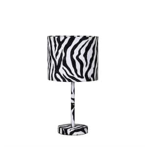 19.25 in. Zebra Print Metal Table Lamp