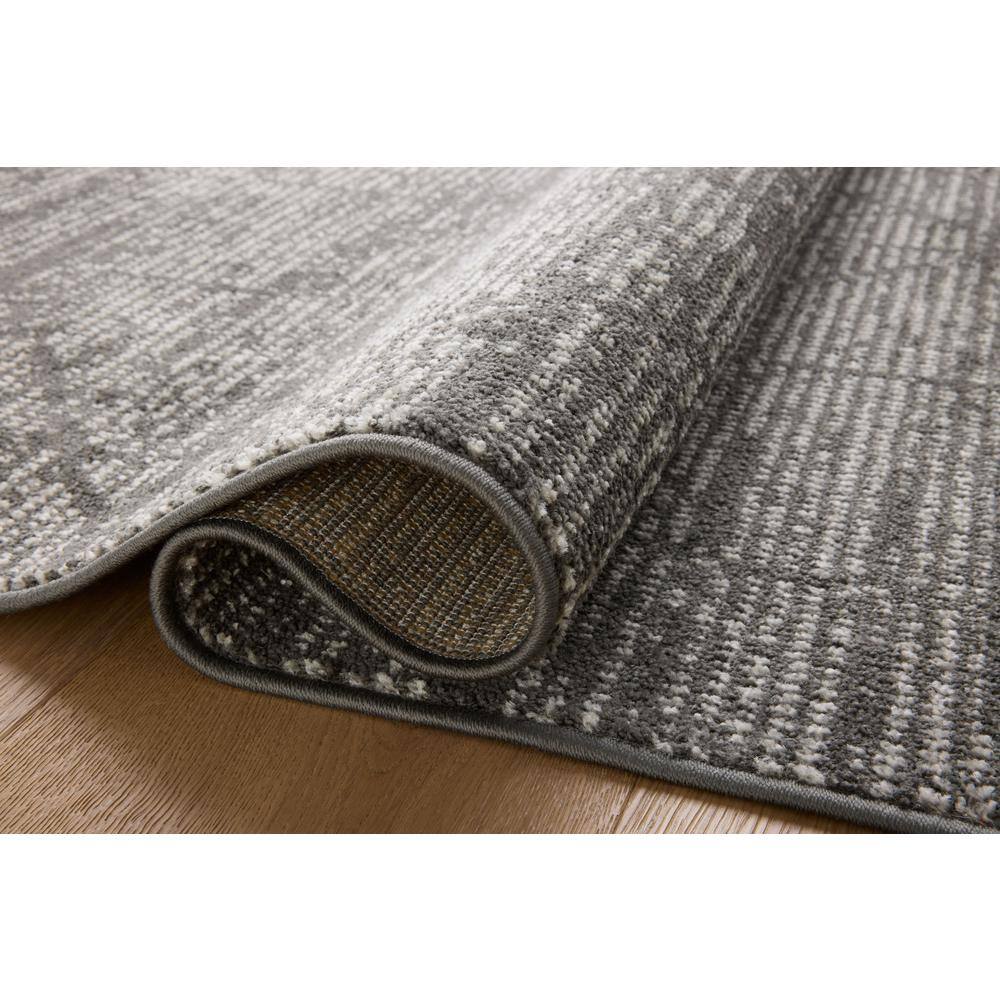 Kamala Charcoal and Ivory 5'-3" x 7'-9" Synthetic Area Rug