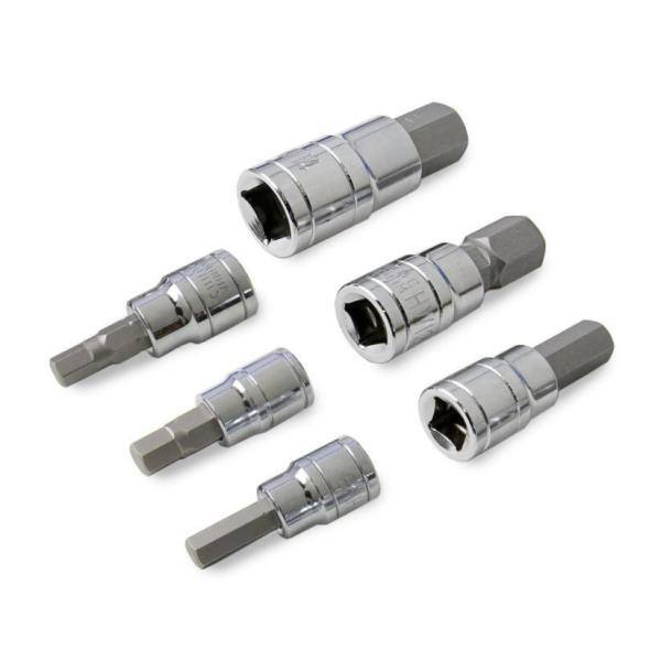 Titan 16123 13-Piece SAE Hex Bit Socket Set – 1/4", 3/8", & 1/2" Drive, Chrome Vanadium, Magnetic Holder