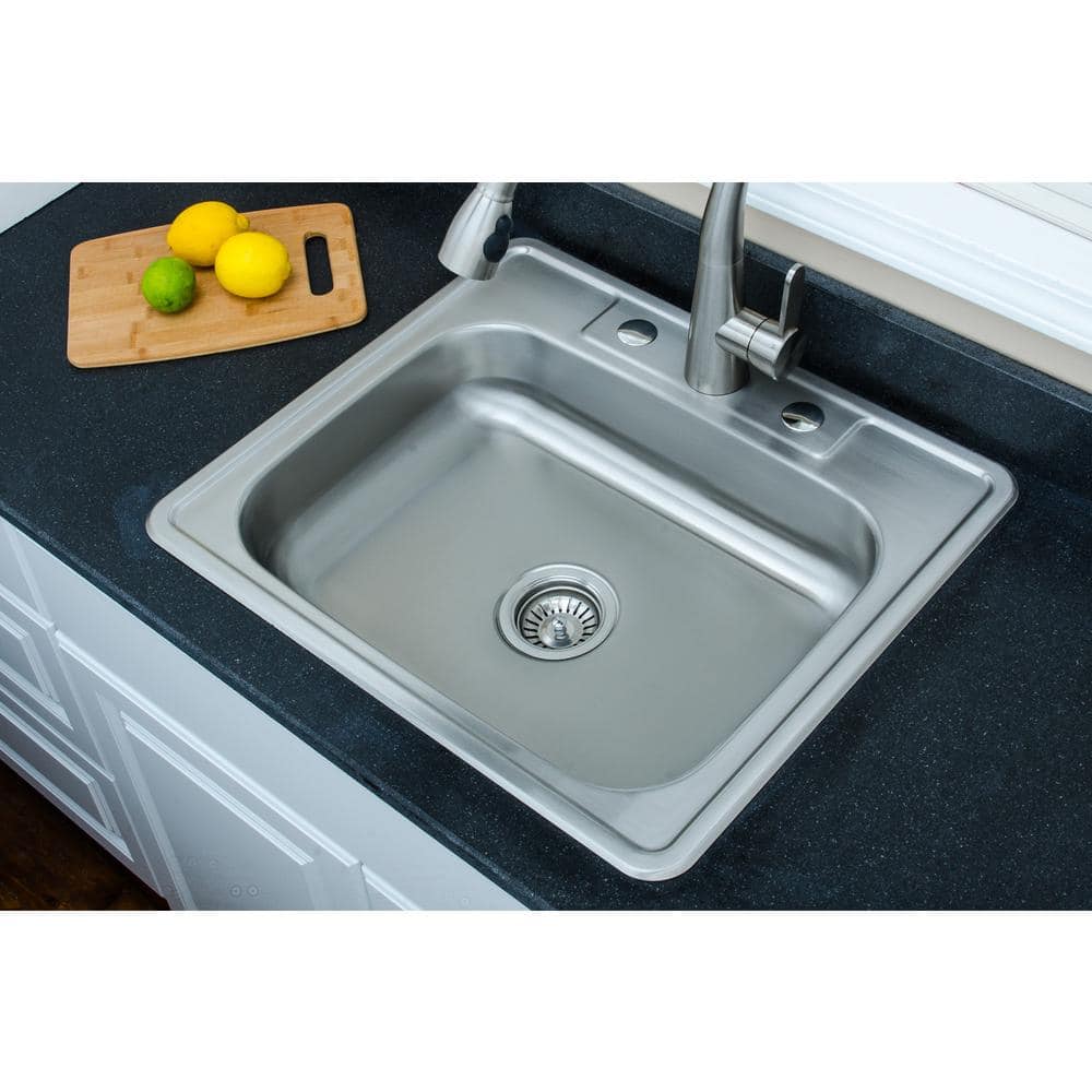 25'' Matte Stainless Steel Single Bowl Drop-In Kitchen Sink