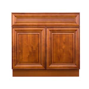 Cambridge Assembled 36x34.5x24 in. Base Cabinet with 2 Doors and 1 Drawer in Chestnut