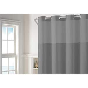 Plainweave 71 in. W x 74 in. L Polyester Shower Curtain in Frost Grey