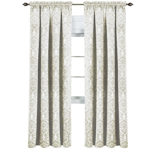 Sutton 52 in. W x 84 in. L Polyester Blackout Window Panel in Ivory