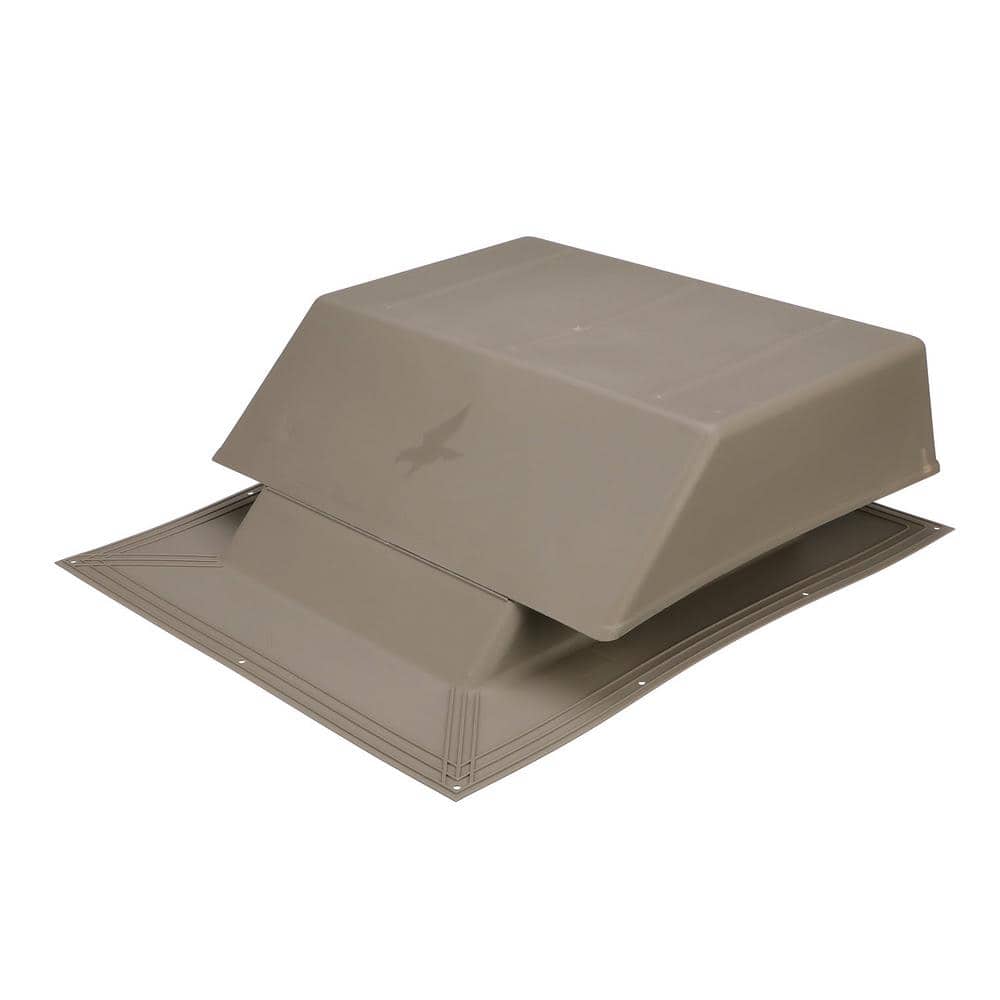 150 sq. in. NFA Plastic Slant-Back Roof Louver Static Vent in Weatherwood (