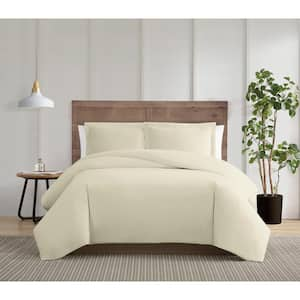 Silver Cool 3-Piece Khaki Full / Queen Cotton Duvet Cover Set