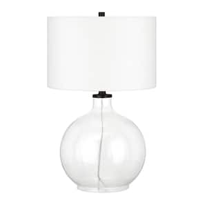Laelia 24.5 in. Clear Glass Table Lamp with Blackened Bronze Accents