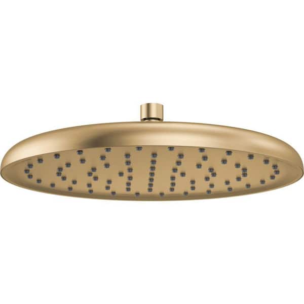 Gold 1-Spray Patterns 12 in. Wall Mount Fixed Shower Head in Lumicoat Champagne Bronze