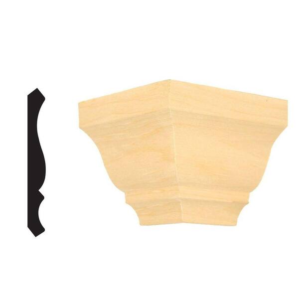 Alexandria Moulding LWM 47 9/16 in. x 4-5/8 in. Pine Wood Outside Crown Corner Moulding