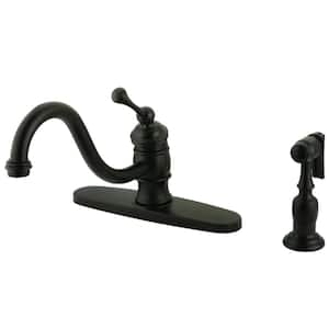 Vintage Single-Handle Standard Kitchen Faucet with Side Sprayer in Oil Rubbed Bronze