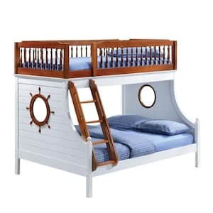 Farah Oak and White Twin over Full Bunk Bed