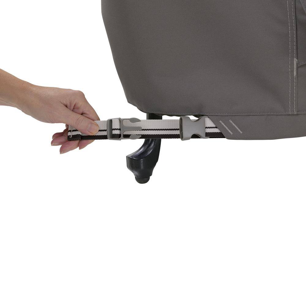 Ravenna Water-Resistant Gray BBQ Grill Cover with Cinch Cord