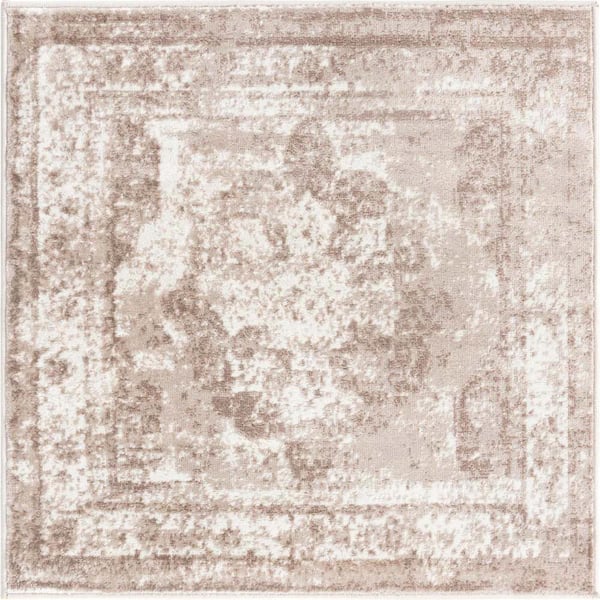 Sofia Salle Garnier Beige 3 ft. 3 in. x 3 ft. 3 in. Area Rug
