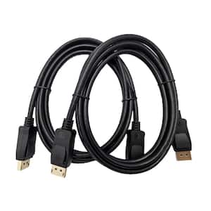 10 ft. VESA Certified DisplayPort Cable 1.4 with Latch Black (2-Pack)