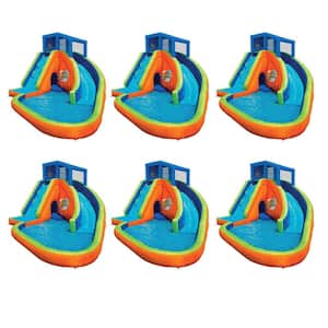 Multi-color Sidewinder Falls Inflatable Kiddie Pool with Slides and Cannons (6-Pack)