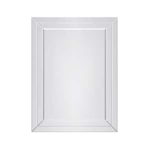 Beach 30 in. W x 40 in. H Large Glass Framed Rectangular Wall Bathroom Vanity Mirror in All-Glass
