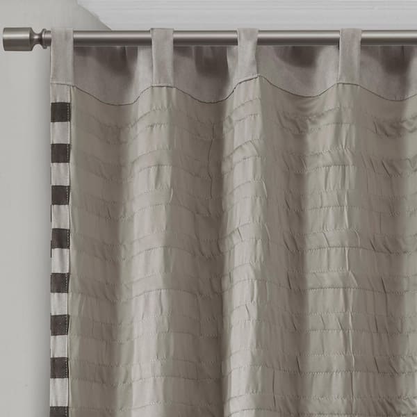 Madison Park Meyers Grey 2 Piece Light Filtering Window Curtain Pair 42 In W X 84 In L Win41 090 The Home Depot