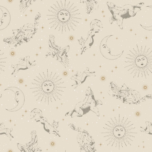 RoomMates Zodiac Dreams Linen Peel and Stick Wallpaper