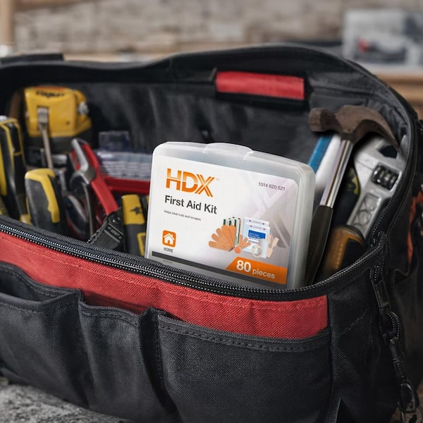 HDX 80 Piece First Aid Kit 52444 - The Home Depot