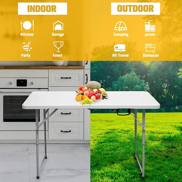 Party Camp Tables Folding Table Portable Plastic Indoor Outdoor BBQ Picnic New 